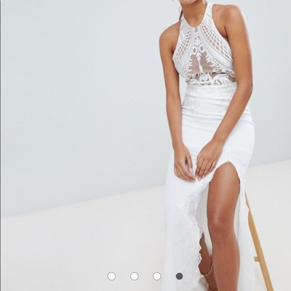 ASOS Love Triangle Mesh Top Maxi w/ Thigh Split - Picture 5 of 15